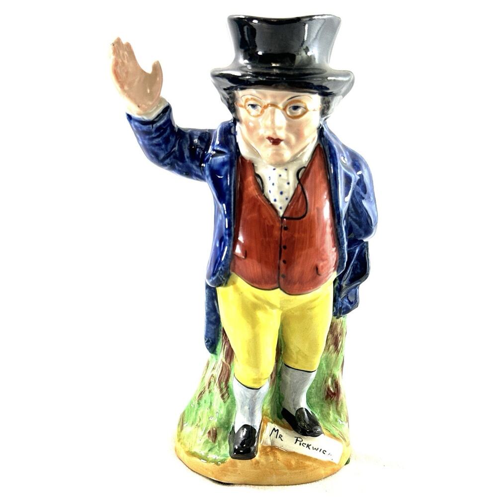 Antique Staffordshire Ware Mr. Pickwick Tall & Skinny Mug 7.25” Tall England - Picture 2 of 9